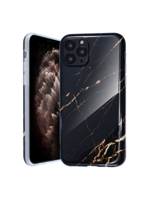 Glossy Marble Case For Iphone 11 Pro 5.8 Inch (2019), Soft Flexible Slim Tpu Rubber Smooth Cover, Shockproof And Anti-scratch, Black Marble By Insten