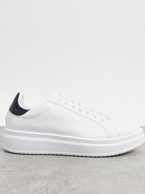 Asos Design Sneakers In White With Contrast Back Tab