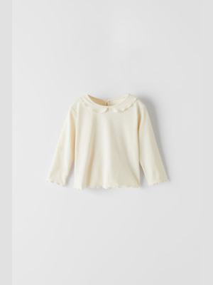 Ruffled Ribbed Shirt