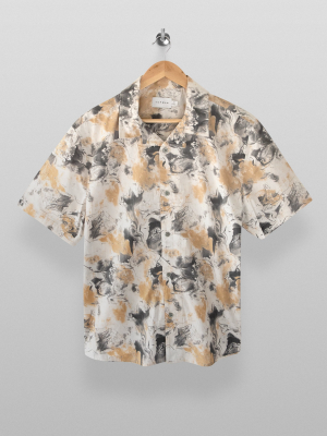 Considered Marble Print Slim Shirt