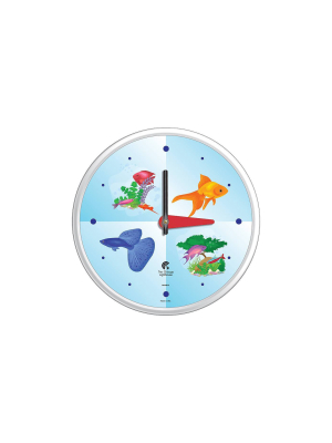 12.75" X 1.5" Aquarium Quartz Movement Children's Wall Clock White Frame - By Chicago Lighthouse