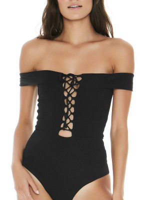 L Space Anja One Piece In Black Rhajmc18-blk