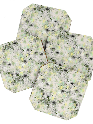 Ninola Design Ink Splatter Lime Banana Coaster Set - Deny Designs