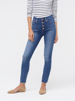10" Highest-rise Raw Hem Skinny Jean With Button Fly