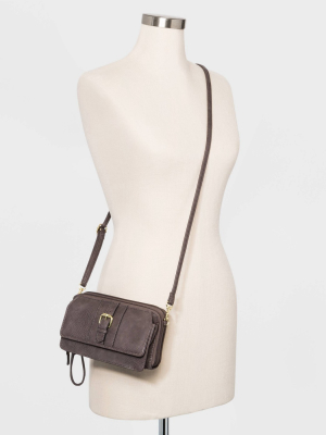 Bueno Zip Closure Wristlet On A String - Dark Taupe