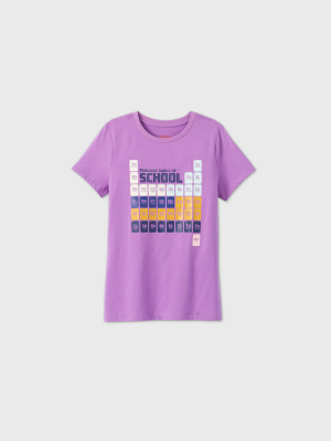 Women's Short Sleeve Periodic Table Graphic T-shirt - Cat & Jack™ Purple