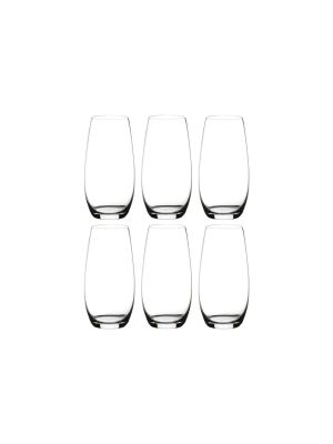 Riedel Vinum O Wine Tumbler Champagne Stemless Fine Crystal Glasses, Set Of 6