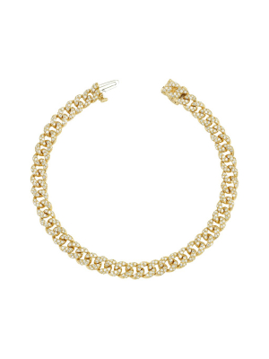 Mini Diamond Link Bracelet - Yellow Gold