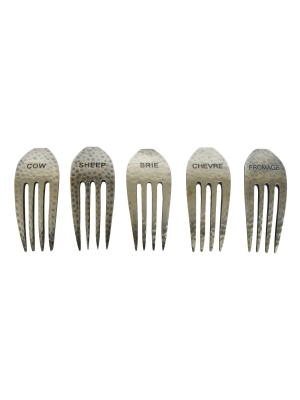 Epicureanist Rustic Cheese Fork Marker Set