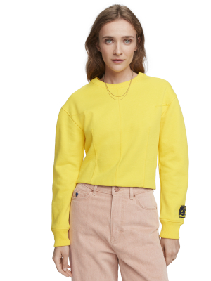 Cotton-blend Long Sleeve Darted Sweatshirt