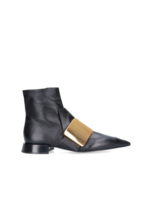 Jil Sander Buckled Pointed-toe Boots