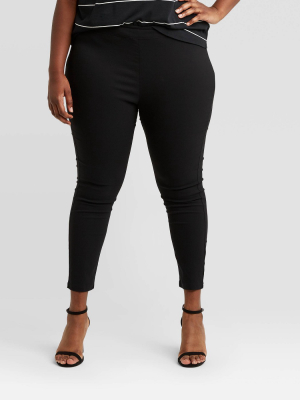 Women's Plus Size High-rise Skinny Cropped Pants - Who What Wear™ Black