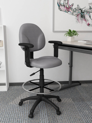 Drafting Stools With Adjustable Arms Gray - Boss Office Products