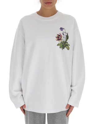 Off-white Botanical Print Crewneck Sweatshirt