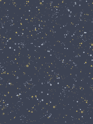 Paint Splatter Wallpaper In Navy And Metallic Gold From The Day Dreamers Collection By Seabrook Wallcoverings