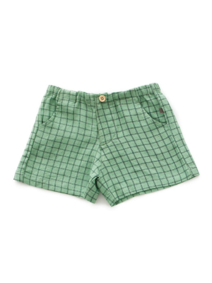 Oeuf Green Plaid Woven Shorts