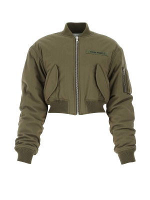 Palm Angels Cropped Bomber Jacket