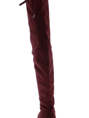 Isla1 Wine Drawstring Over The Knee Boot