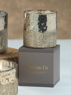 Siberian Fir Scented Antique Gold Candle W/ Gift Box