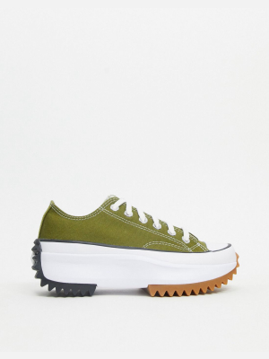 Converse Run Star Hike Ox Sneakers In Dark Moss