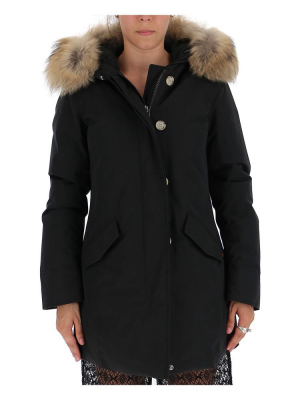 Woolrich Hooded Fur Trimmed Coat