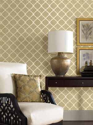 Palace Beige Quatrefoil Wallpaper From The Alhambra Collection By Brewster Home Fashions