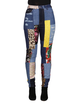 Dolce & Gabbana Patchwork Skinny Leg Jeans