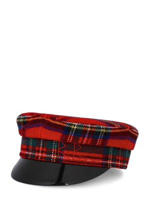 Ruslan Baginskiy Logo Stitched Tartan Baker Boy Cap