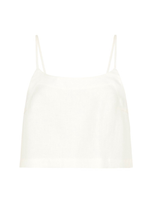 Flared Cami Top - White Herringbone