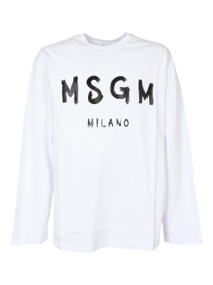 Msgm Logo Print Long-sleeve T-shirt