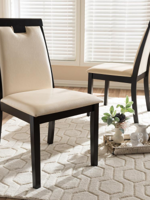 Evette Faux Leather Dining Chair Set Of 2