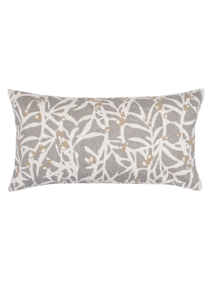 Grey Berries Throw Pillow