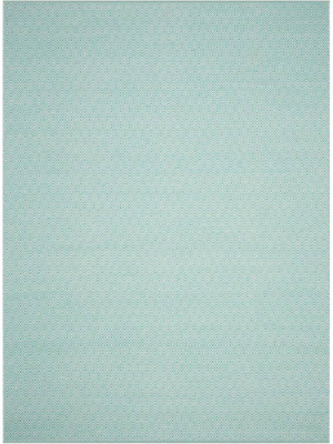 Montauk Geometry Ivory/aqua Area Rug