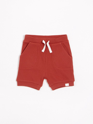 Rouge Brique Modal Rib Shorts