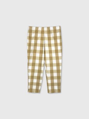 Women's Plus Size Plaid Mid-rise Skinny Cropped Pants - Who What Wear™ Cream