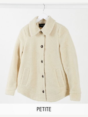 Vero Moda Petite Teddy Jacket In Cream