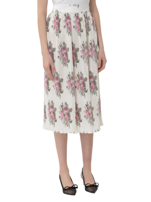 Paco Rabanne Floral Pleated Skirt