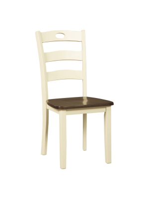 Set Of 2 Woodanville Dining Room Side Chair White/brown - Signature Design By Ashley