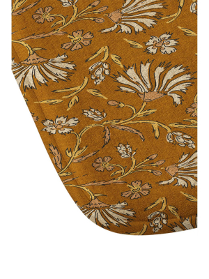 Holli Zollinger Kalami Floral Memory Foam Bath Mat Tan - Deny Designs