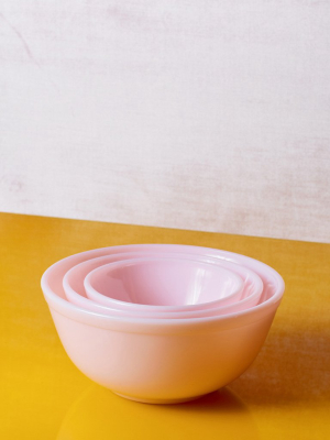 Pink Milk Glass Mixing Bowl Set (of 3)