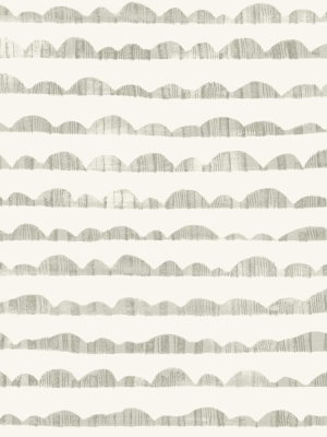 Hill & Horizon Wallpaper In Grey From The Magnolia Home Vol. 3 Collection By Joanna Gaines