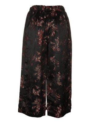 Comme Des Garçons Comme Des Garçons Floral Print Cropped-leg Trousers