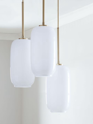 Sculptural Glass 3-light Pebble Chandelier - Milk