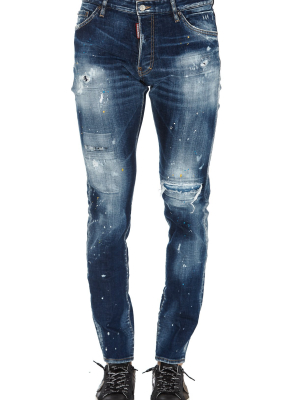 Dsquared2 Distressed Slim Leg Jeans