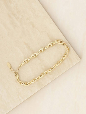 Lady Link 18k Gold Plated Anklet