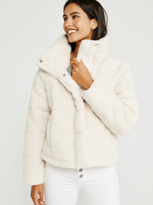 Mini Sherpa Fleece Puffer Jacket