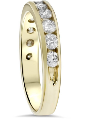 Pompeii3 1/2ct 14k Yellow Gold Channel Set Diamond Wedding Ring