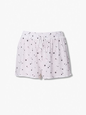 Star Print Drawstring Pajama Shorts