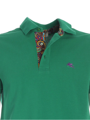 Etro Logo Embroidered Polo Shirt