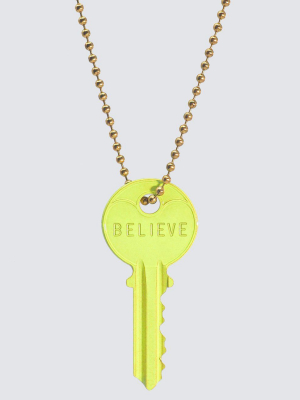 Bright Yellow Classic Ball Chain Key Necklace